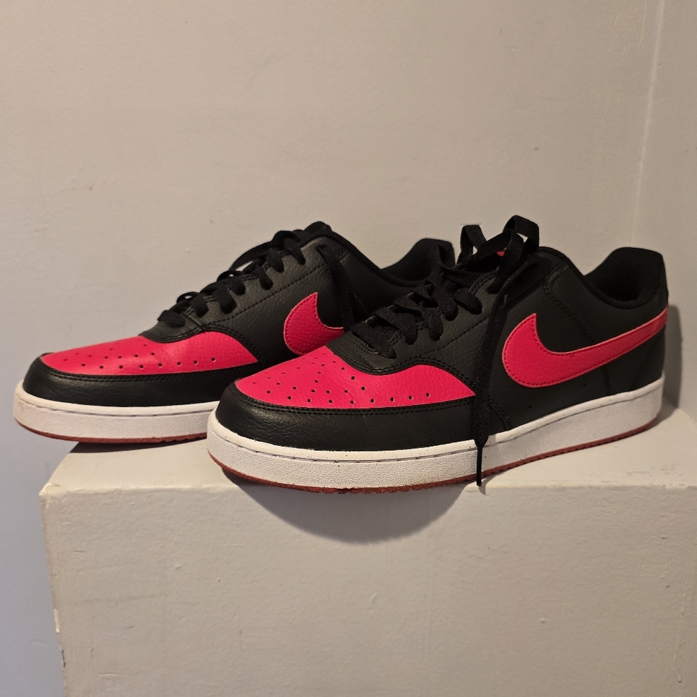 Men's Nike Court Vision Low Next Nature Casual Shoes Size 10.5 Red/Black